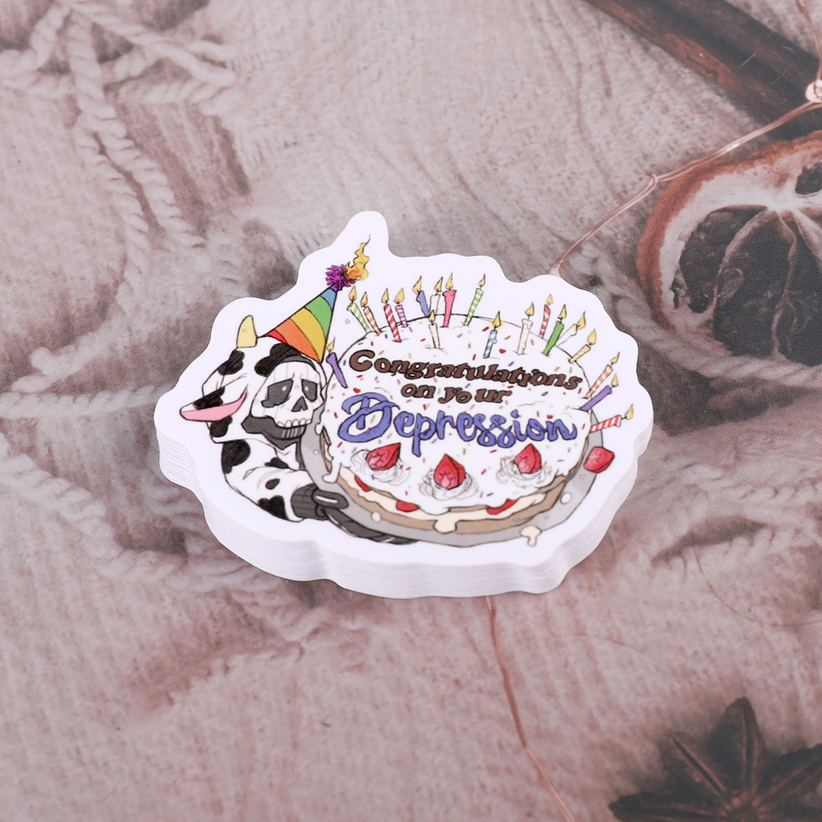 Congratulations on your depression sticker