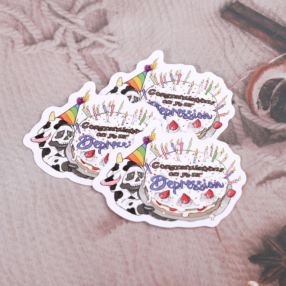 Congratulations on your depression sticker