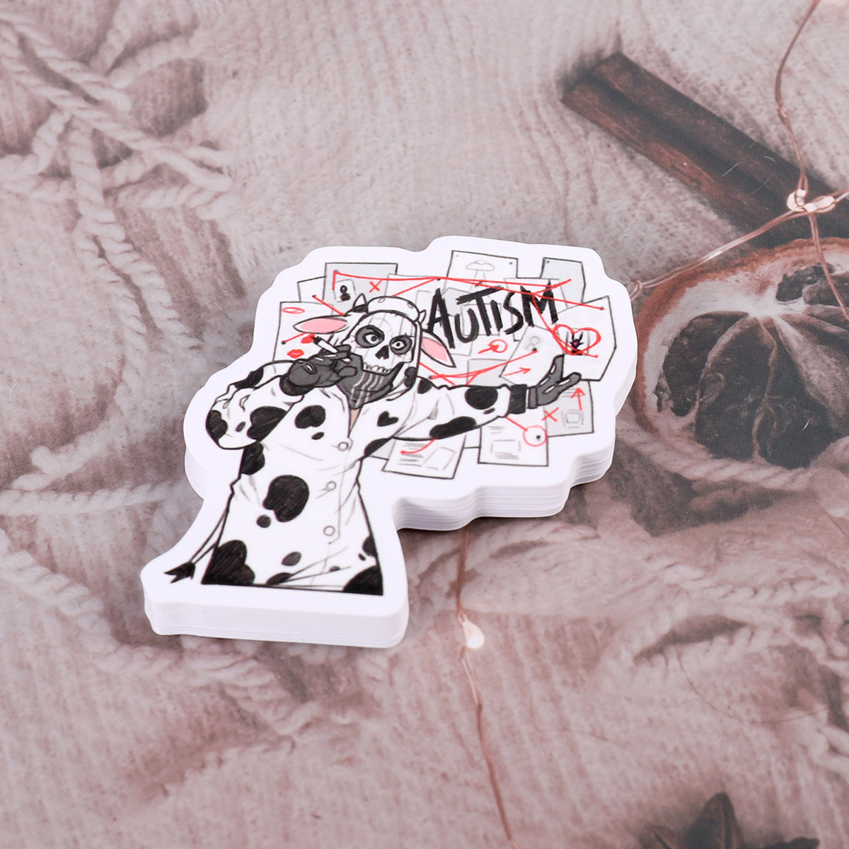 Autism cow sticker