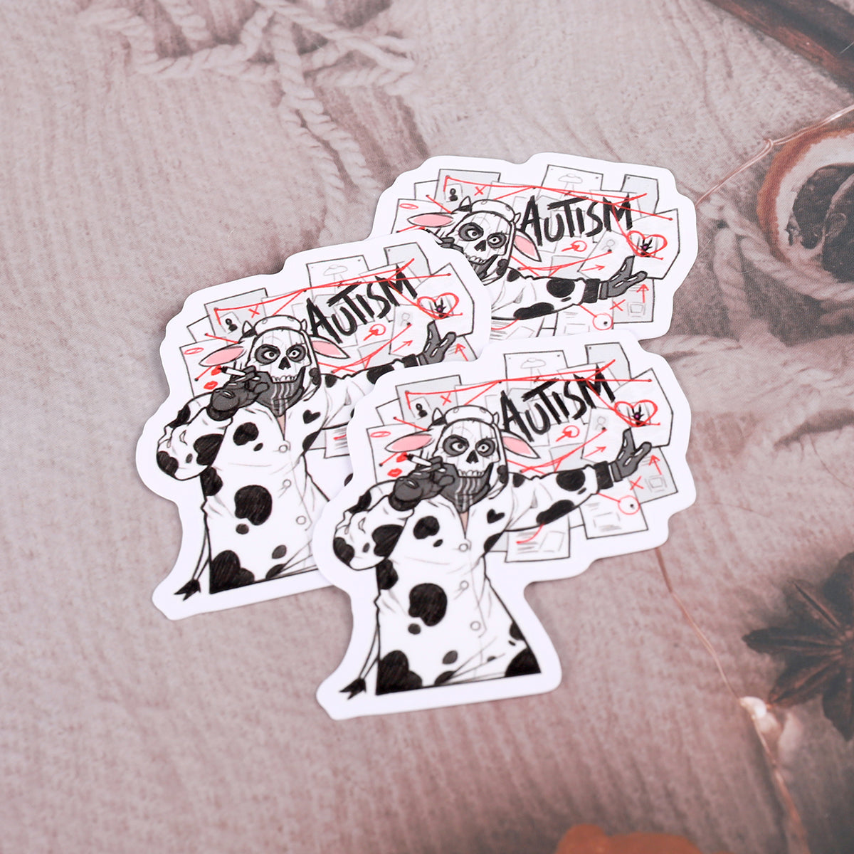 Autism cow sticker