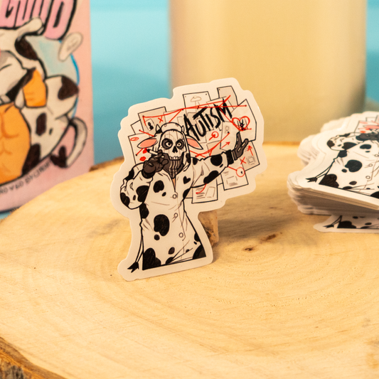Autism cow sticker